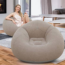 Надувне крісло-пуф Inflatable Sofa KR-11024,  110×110×85 см,  до 150 кг, Сірий (AMN)