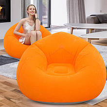 Надувне крісло-пуф Inflatable Sofa KR-11024,  110×110×85 см,  до 150 кг, Помаранчевий (AMN)