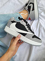 Жіночі сірі кросівки Nike Air Jordan 1 Travis Scott Low OG Suede Grey х Джордан 36