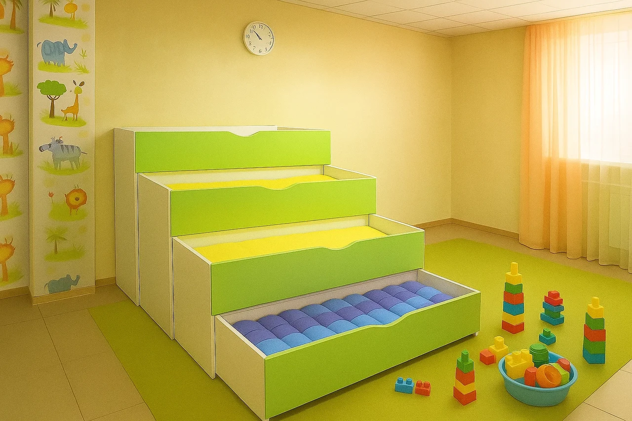 Чотириярусне ліжко DS-25 для дошкільних навчальних закладів, фото 1