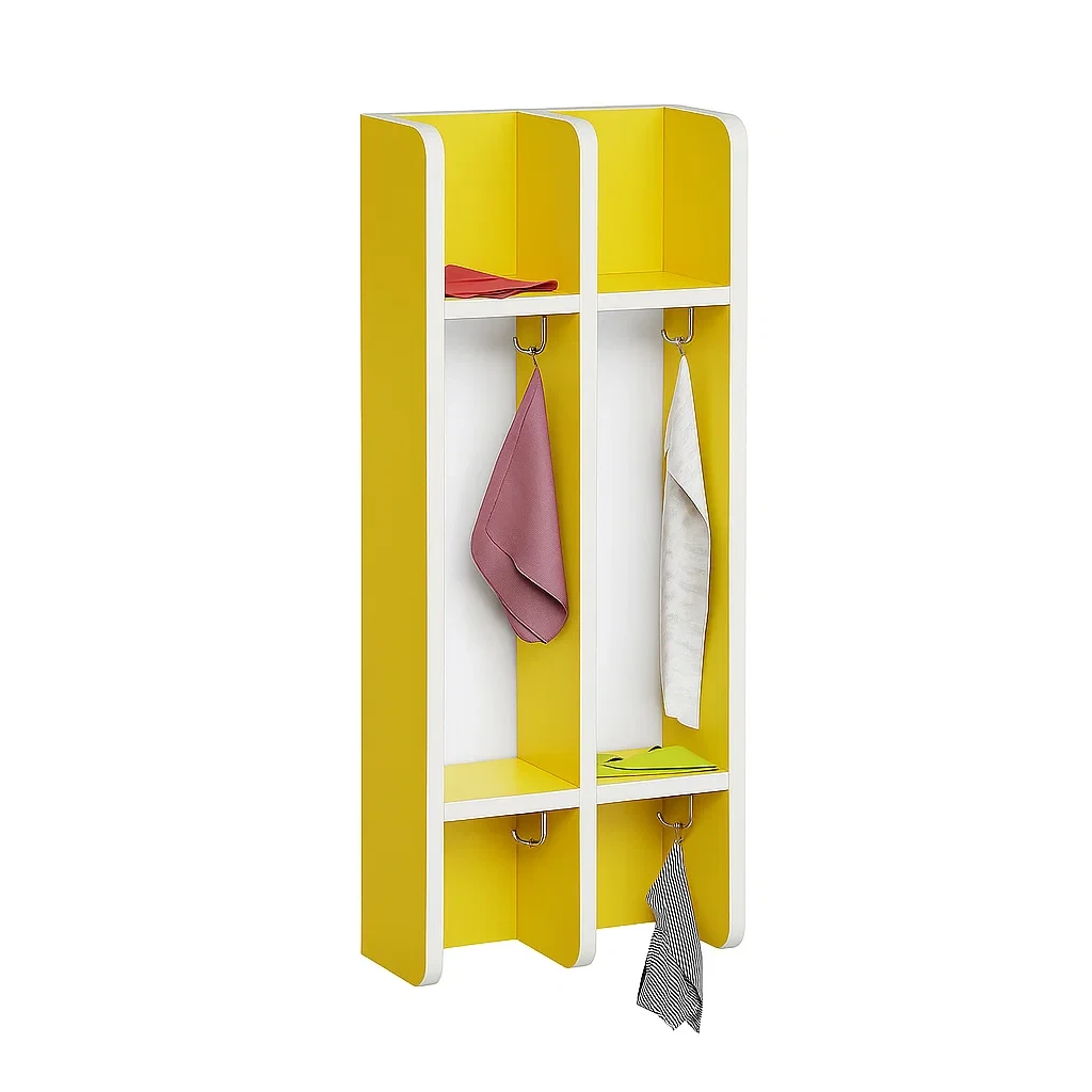 🧴Вішалка настінна секційна, 2 секції (ЛДСП, з поличками та гачками), фото 1