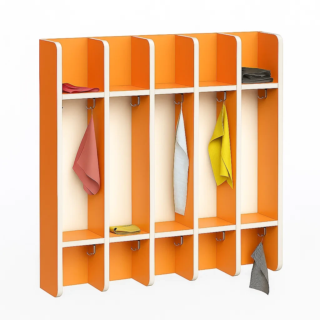 🧴Вішалка настінна секційна, 5 секції (ЛДСП, з поличками та гачками), фото 1