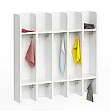 🧴Вішалка настінна секційна, 5 секції (ЛДСП, з поличками та гачками), фото 2