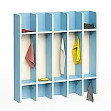 🧴Вішалка настінна секційна, 5 секції (ЛДСП, з поличками та гачками), фото 3