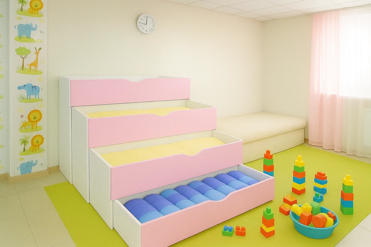 Чотириярусне ліжко DS-25 для дошкільних навчальних закладів, фото 1