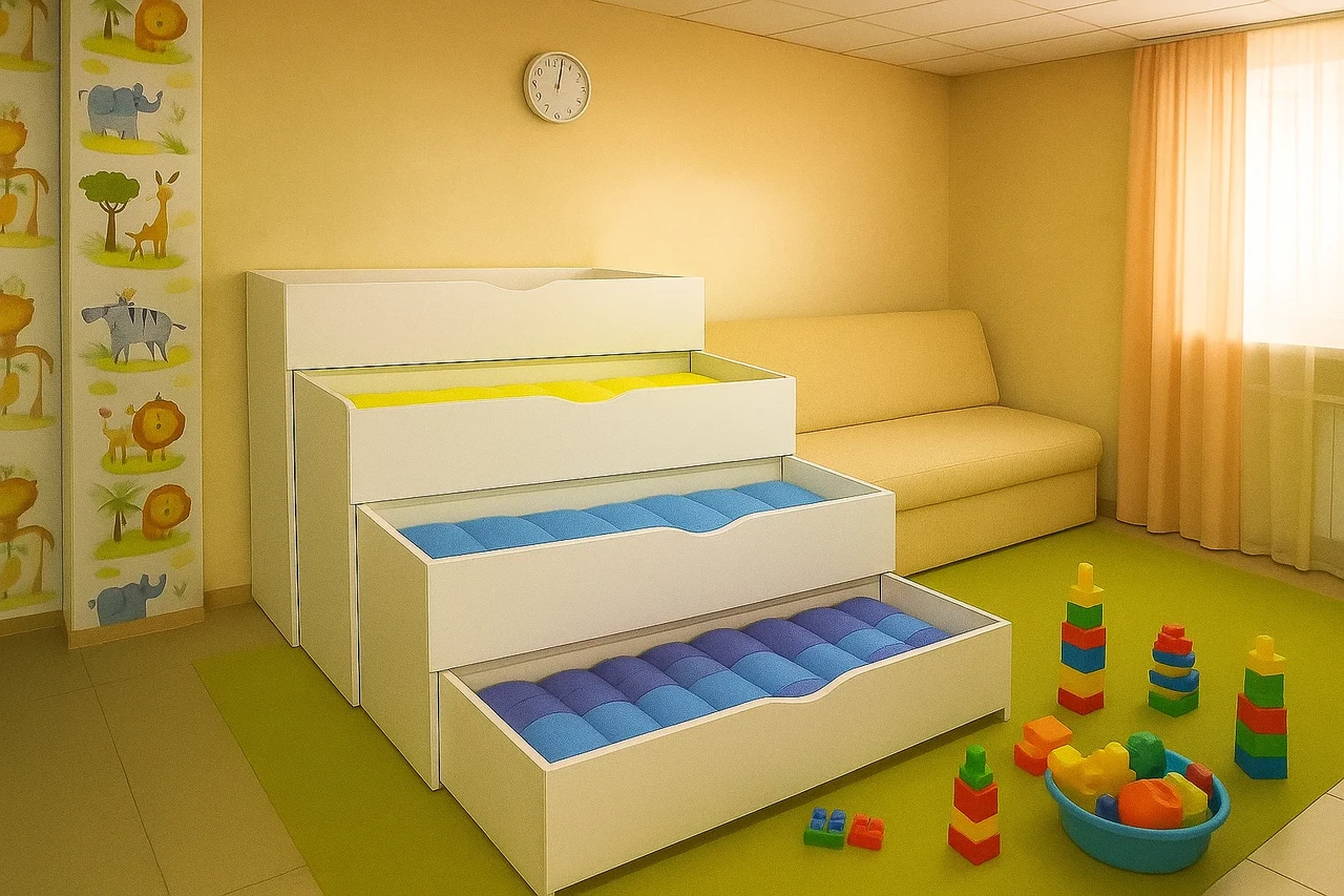 Чотириярусне ліжко DS-25 для дошкільних навчальних закладів, фото 1