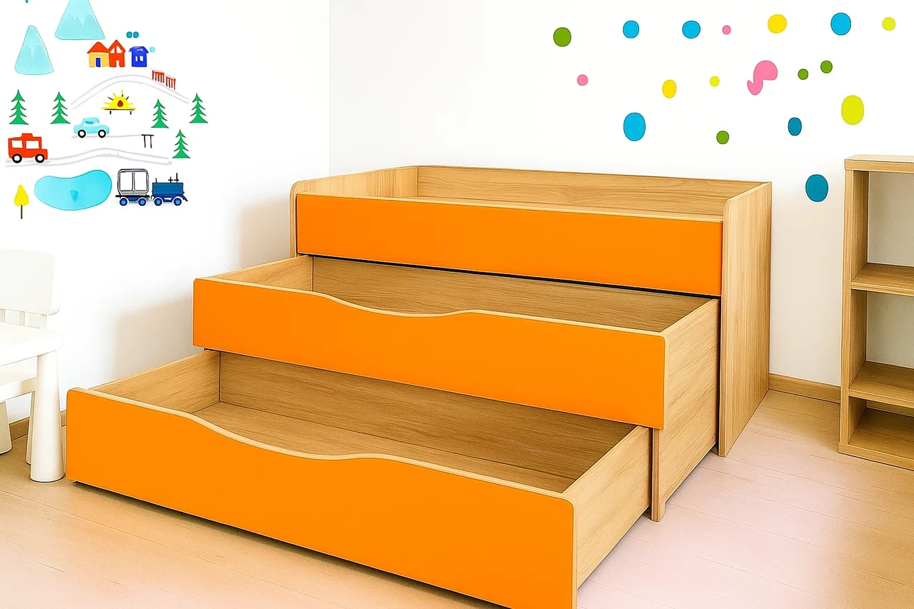 Ліжко 3-х ярусне для дошкільних навчальних закладів DS-26, фото 1