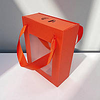 Коробка подарункова з пакетом (210х160х70мм.) червона