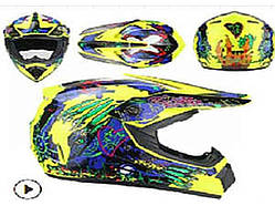 Шолом кросовий (mod:225) (SALUTE) зелений XL ТМ КИТАЙ