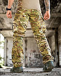 Штурмові польовийні штани AGESIS мультикам рип-стоп із вставками Cordura РП7381 ТМ, фото 3
