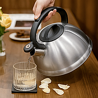 Чайник для плити зі свистком Classic Steel, 3л, капсульне дно, нержавіюча сталь (для всіх видів плит)