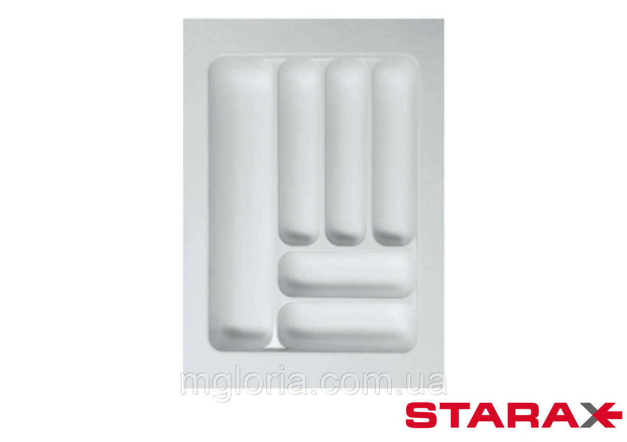 Лоток для столового приладдя Starax білий S-2283-WP 400 мм