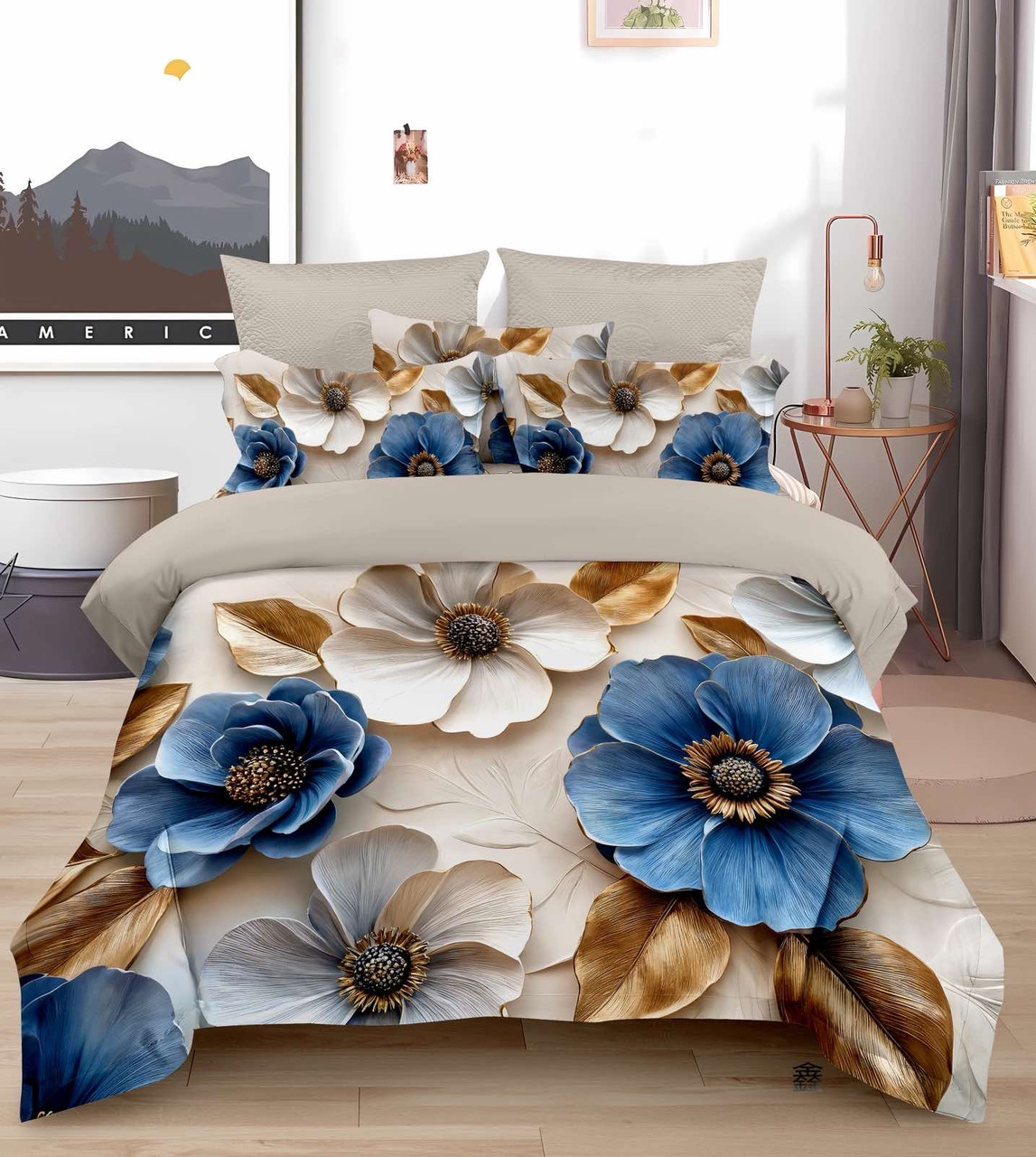 Постільна білизна з обємним малюнком L&M Home Textiles 5D - двухспальний розмір