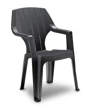 Стілець садовий пластиковий BICA Alta, графіт, фото 1