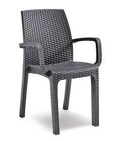 Стілець садовий пластиковий BICA Verona armchair, графіт