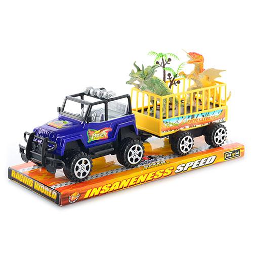 Трейлер інерц-й, 15см, клітка з динозаврами 2шт, у слюді, 31-12-10,5см /60/, фото 1