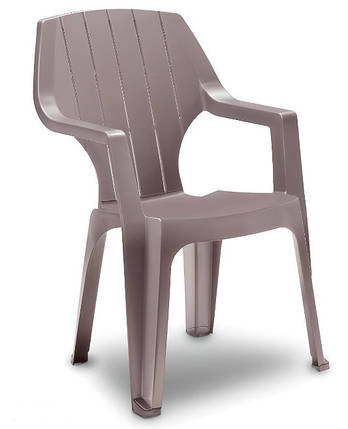 Стілець садовий пластиковий BICA Alta, сіро-бежевий, фото 1