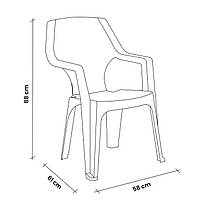 Стілець садовий пластиковий BICA Alta, сіро-бежевий, фото 2