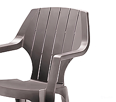 Стілець садовий пластиковий BICA Alta, сіро-бежевий, фото 3