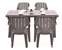 Стілець садовий пластиковий BICA Alta, сіро-бежевий, фото 4