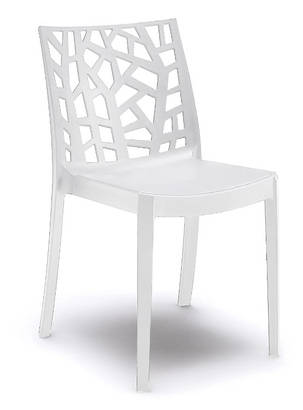 Стілець садовий пластиковий BICA Matrix, білий, фото 1