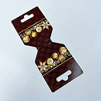 Знижка / *100 шт* / Бірка (планшетка) для товару (бант) / 127х50 мм / Друк 4-17 / Червоний оксамит