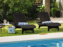 Шезлонг пластиковий Keter Pacific, коричневий, фото 5