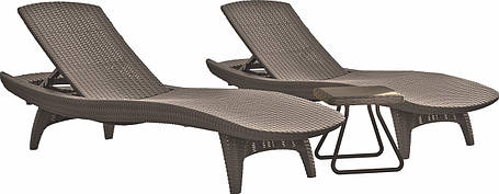 Шезлонг пластиковий Keter Pacific, бежевий, фото 2