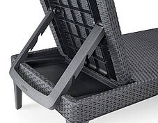 Шезлонг пластиковий Keter Jaipur Sun lounger, сірий, фото 2