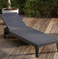 Шезлонг пластиковий Keter Jaipur Sun lounger, сірий, фото 5
