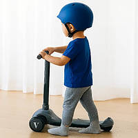 Самокат дитячий триколісний з підсвічуванням Чорний із сірим