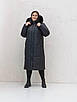 Зимові модні жіночі куртки великого розміру 50-66 чорний, фото 4