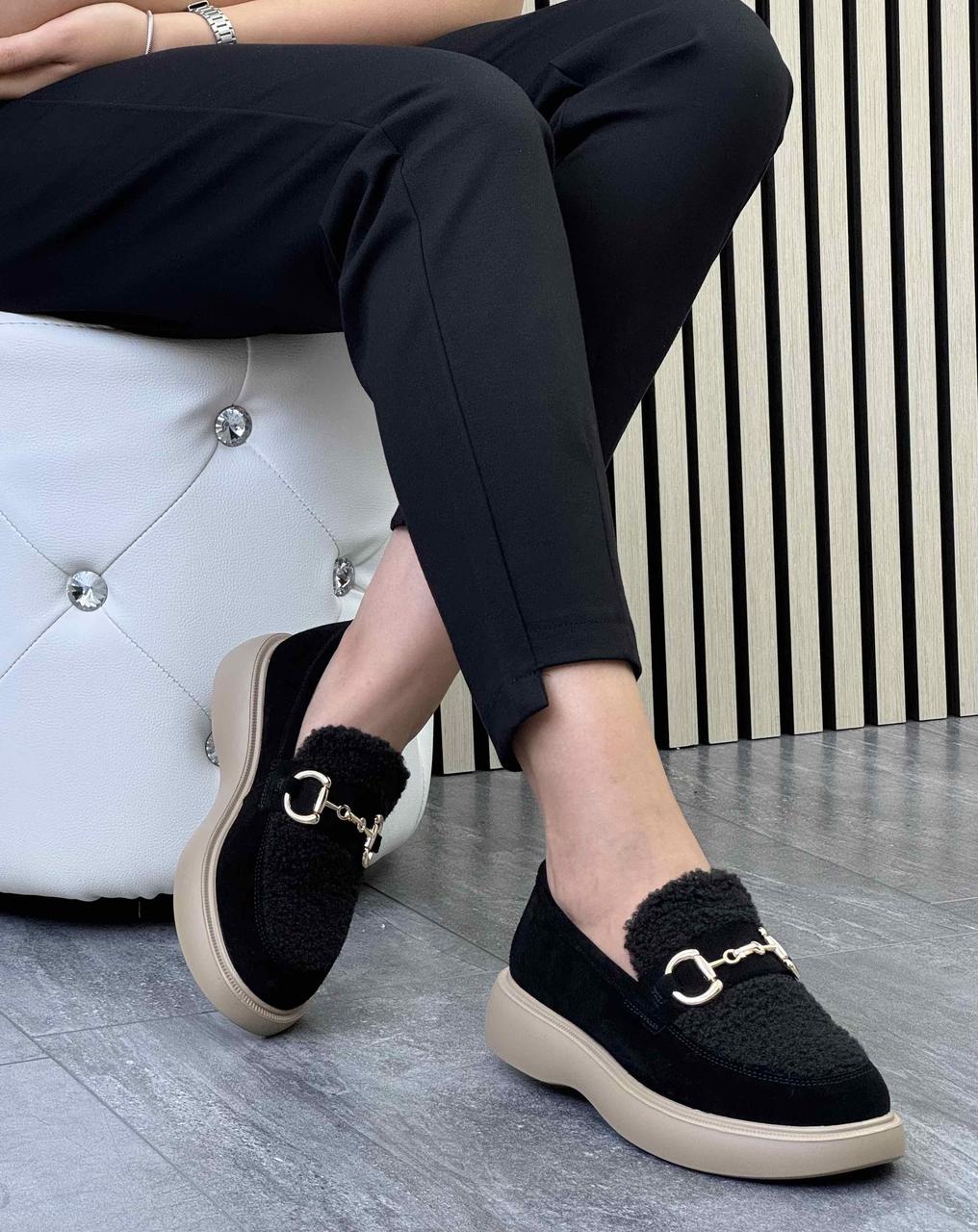 Туфлі лофери " ШКІРА " жіночі 6 пар у ящику чорного кольору 37-41, фото 1