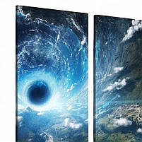 Картина модульна Абстракція Космос Планета Астронавт 90х60 з 3-хчастей, фото 2