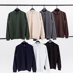 Чоловіча кофта-поло в чорному кольорі