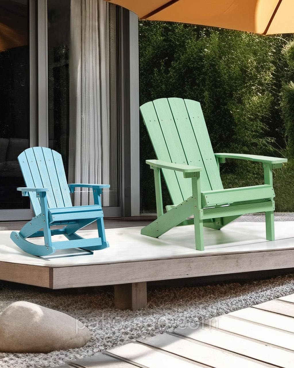 Крісло-гойдалка садове для дітей ADIRONDACK, синій колір, фото 1