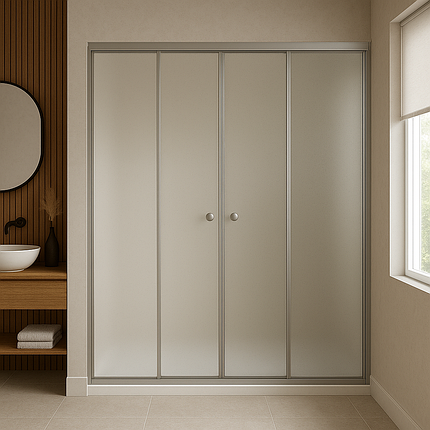 Душові двері KO&PO 7052 F 160х180 см розсувні сатин скло матове, фото 2