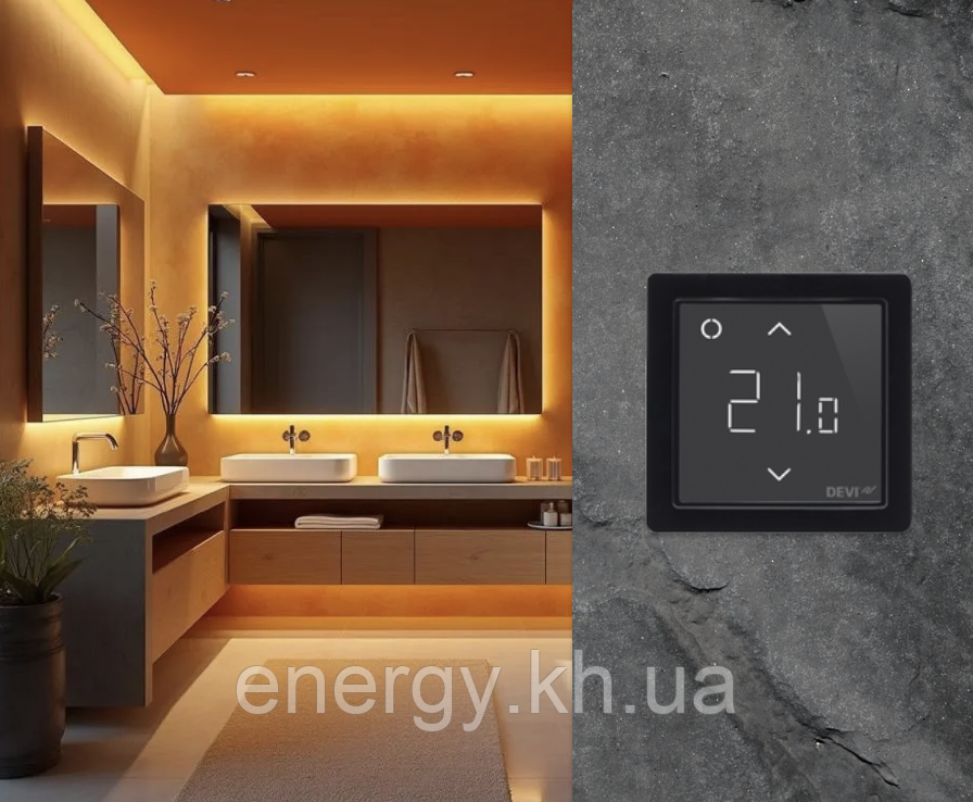 Терморегулятор DEVIreg Smart Black з управлінням через Wi-Fi - 140F1143 DEVI, фото 1