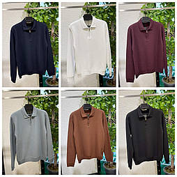 Чоловіча кофта-поло в чорному та білому кольорі