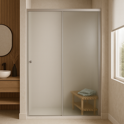 Душові двері KO&PO 7053 F (140) 180х140 см розсувні скло матове сатин, фото 2
