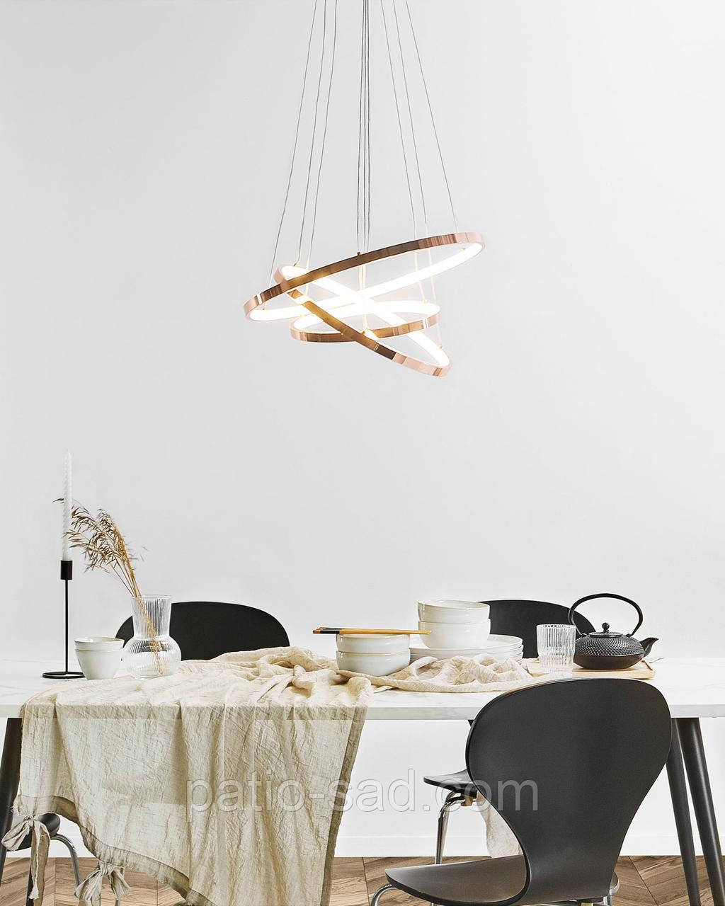 Металева сучасна лампа підвісна LED ATREK рожевий колір, фото 1