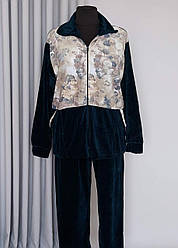 Велюровий спортивний костюм без капюшону з прямими штанами (з 52 по 62 р)