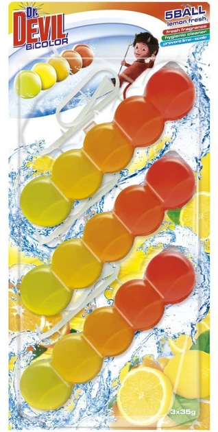 Туалетні блоки Dr. Devil BiColor "Лимонна свіжість" (3шт.)
