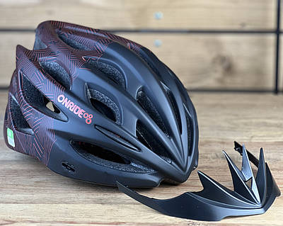 Шолом для велосипеда ONRIDE Mount чорний/червоний L (58-61 см)