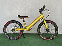 Беговел 14 детский, металлическая рама, надувные колёса, дисковый тормоз, с подножкой