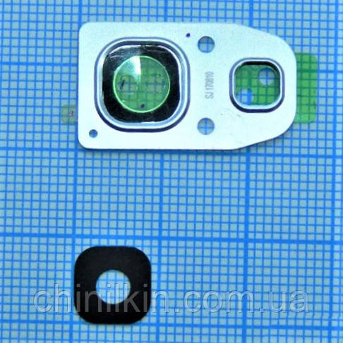 Скло камери для Samsung A320/A3 2017/ A520/A5 2017 /A720/A7 2017 з рамкою Blue, фото 1