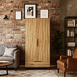 Шафа "Лофт" з натурального дерева та металу з шухлядою