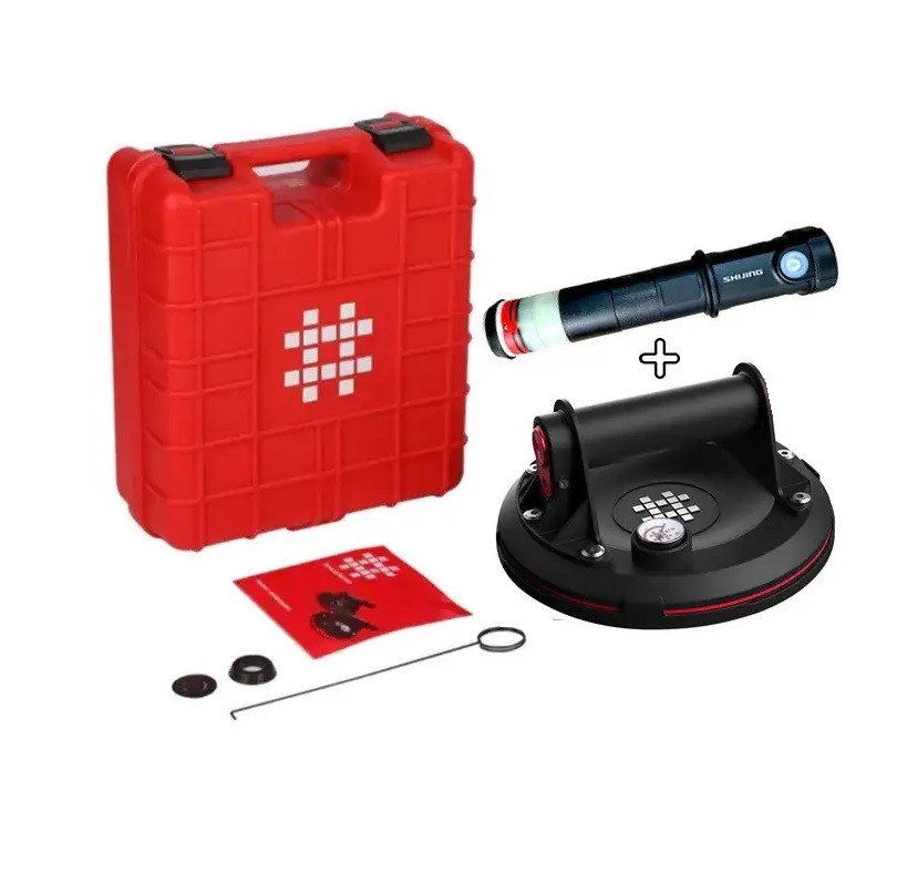 Присоска Shijing P611 з манометром 200 мм + поршень автопідкачки Shijing P617, фото 1