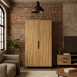 Шафа "Лофт" з натурального дерева та металу