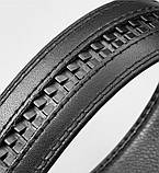 Чоловічий шкіряний ремінь автомат із двома пряжками. Чоловічий подарунковий набір у коробці (чорний), фото 10